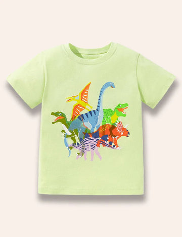 Cartoon Dinosaur Printed T-Shirt